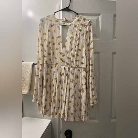 Free People Tegan Printed Mini Dress In Ivory - Picture 3 of 9